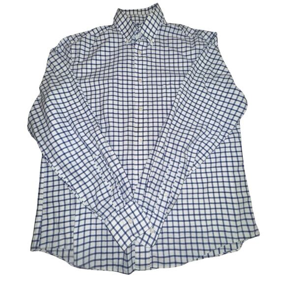 Ralph Lauren Black Label Blue Check Regular Fit Long Sleeve Smooth Cotton Sz M - Picture 2 of 4